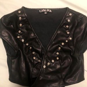 I am Gia Geneva leather top